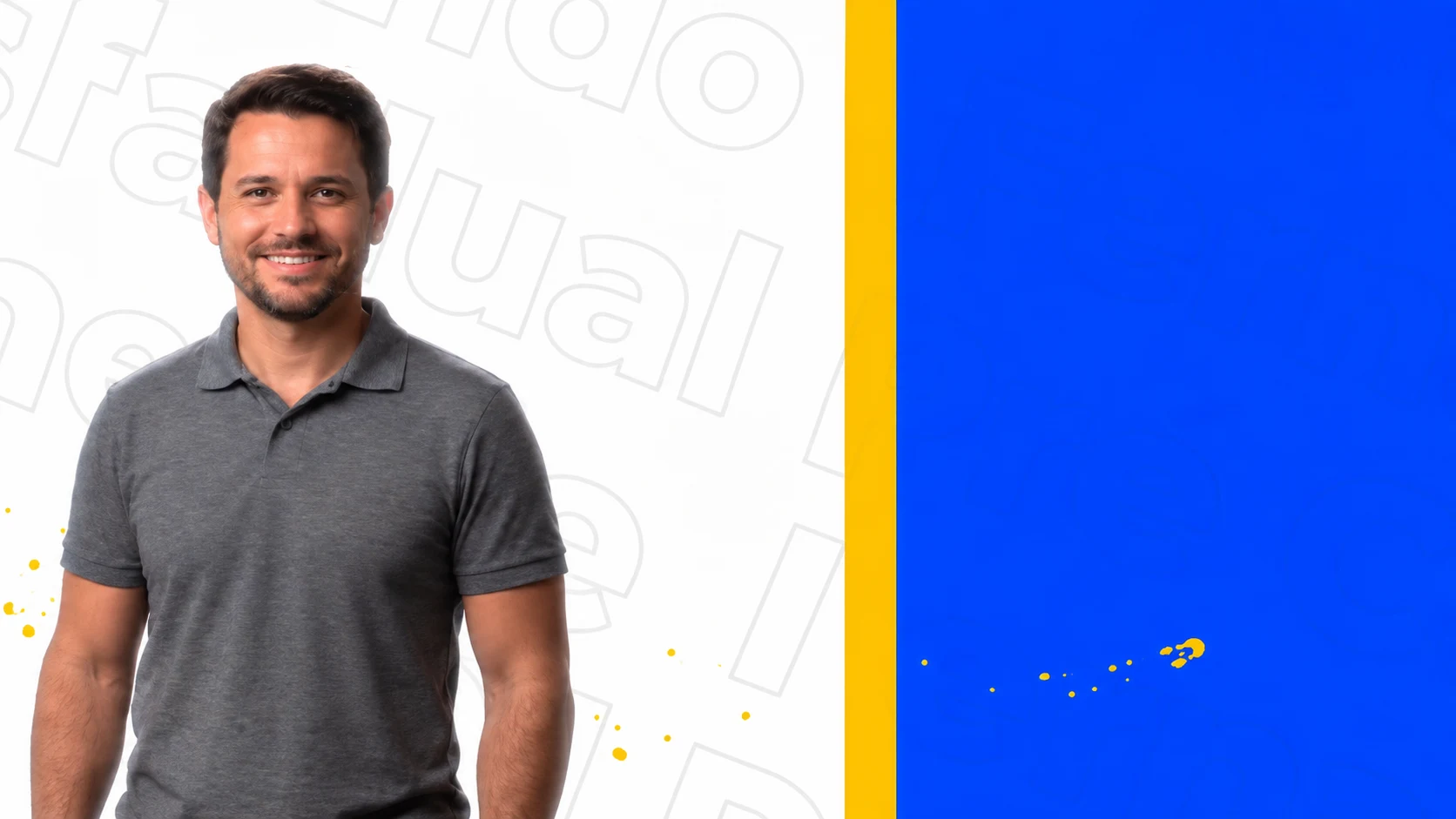 Composição de motion design em azul e amarelo